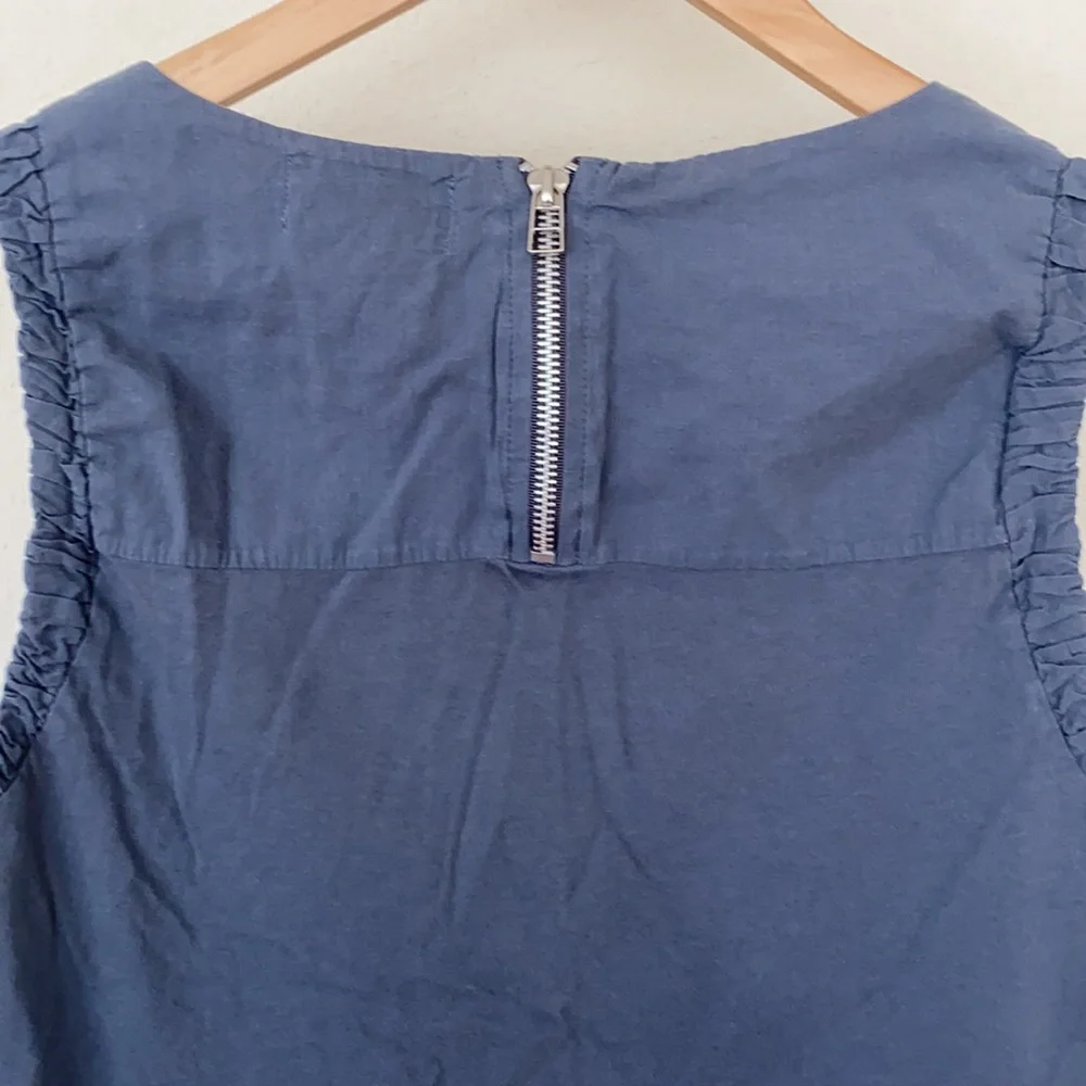 Anthropologie*FLAW*Maeve Zipper Back Grey Tank Blouse - Picture 5 of 7
